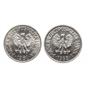 Poland, People's Republic of Poland (1944-1989), set of 2x20 pennies 1981, 1985.