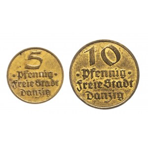 Wolne Miasto Gdańsk, 5 i 10 fenigów z 1932 r. (2)