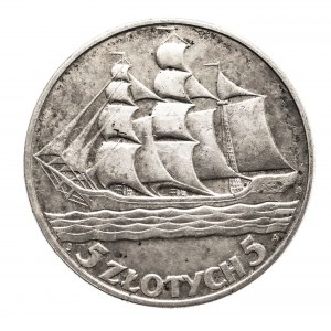 Polska, II Rzeczpospolita, 5 złotych 1936, Żaglowiec, Warszawa