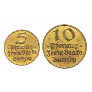 Wolne Miasto Gdańsk, 5 i 10 fenigów z 1932 r. (3)