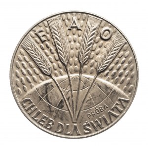 Polska, PRL (1944-1989), 10 złotych 1971 FAO - chleb dla świata, próba miedzioniklowa.