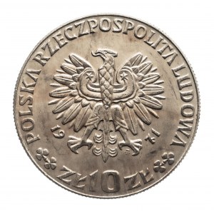 Polska, PRL (1944-1989), 10 złotych 1971 FAO - chleb dla świata, próba miedzioniklowa.