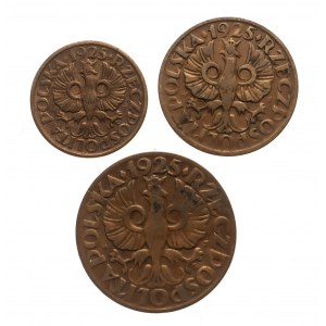 Polska, II Rzeczpospilita (1918-1939), zestaw: 1, 2 i 5 groszy 1925