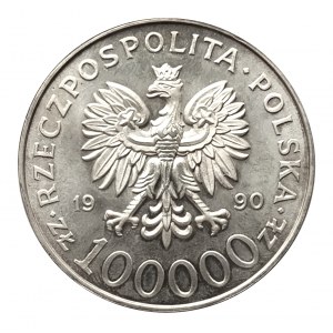 Polska, Rzeczpospolita od 1989 r., 100000 złotych 1990, Solidarność, typ A