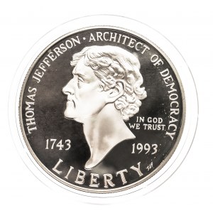 United States of America (USA), $1, 250th anniversary of the birth of Thomas Jefferson 1993 S, San Francisco