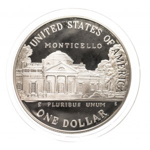 United States of America (USA), $1, 250th anniversary of the birth of Thomas Jefferson 1993 S, San Francisco