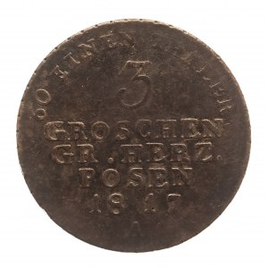 Wielkie Księstwo Poznańskie, 3 grosze 1817 A, Berlin