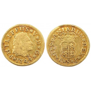 Hiszpania, Filip V, 1/2 Escudo 1744