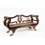 Empire Settee in Solid Mahogany and Veneer