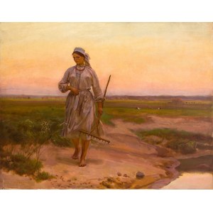 Józef Chełmoński (1849 Boczki k. Łowicza - 1914 Kuklówka na Mazowszu), Powrót z łąk, 1911