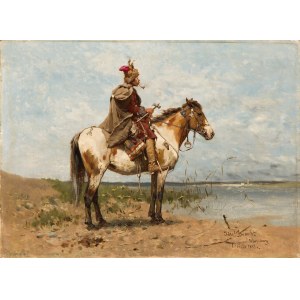 Józef Brandt (1841 Szczebrzeszyn - 1915 Radom), Kozak na koniu, 1883