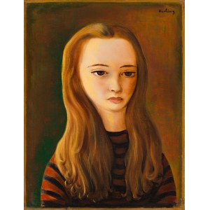 Mojżesz (Moise) Kisling (1891 Kraków - 1953 Paryż), Portret długowłosej dziewczyny, 1942