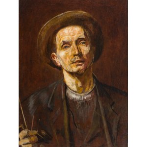 Wacław Piotrowski (1887 - 1967 ), Autoportret w kapeluszu, 1939