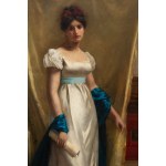 Marie Wandscheer (1856 - 1936), Portret damy w białej sukni, około1886