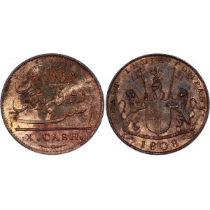 British India Madras Presidency 10 Cash 1808