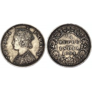 British India 1/4 Rupee 1894 B