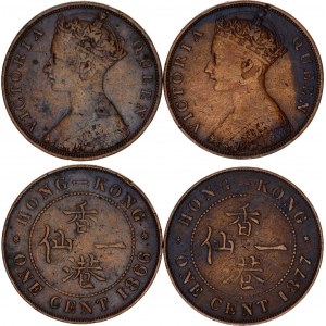 Hong Kong 2 x 1 Cent 1866 - 1877