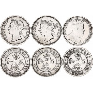 Hong Kong 3 x 5 Cent 1899 - 1904