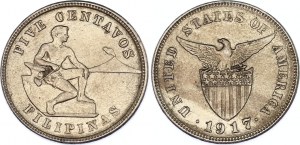 Philippines 5 Centavos 1917 S