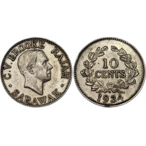 Sarawak 10 Cents 1934 H