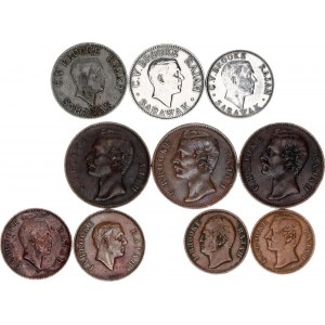 Sarawak Lot of 10 Coins 1863 - 1934