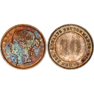 Straits Settlements 10 Cents 1894