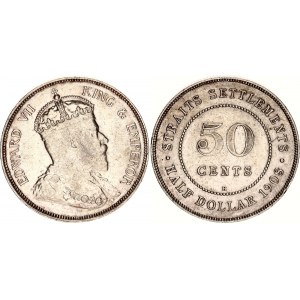 Straits Settlements 50 Cents 1908 H