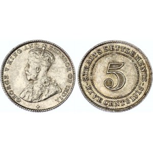 Straits Settlements 5 Cents 1918
