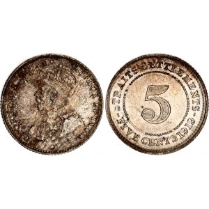 Straits Settlements 5 Cents 1919