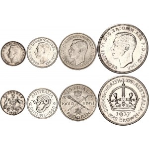 Australia Lot of 4 Coins 1937 - 1951