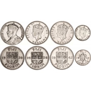 Fiji Lot of 4 Coins 1934 - 1942
