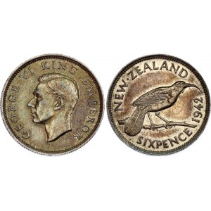 New Zealand 6 Pence 1942