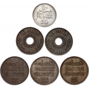 Palestine Lot of 6 Coins 1927 - 1942