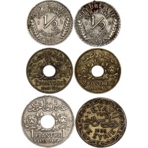 Syria Lot of 6 Coins 1935 - 1940