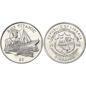 Liberia 5 Dollars 1998 PM