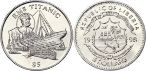 Liberia 5 Dollars 1998 PM