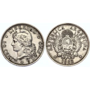 Argentina 50 Centavos 1882 Rare