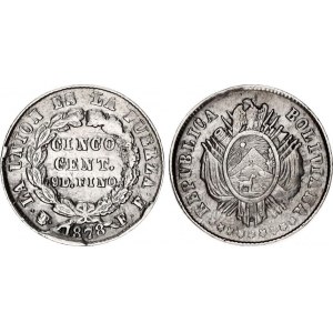 Bolivia 5 Centavos 1878 PTS FE