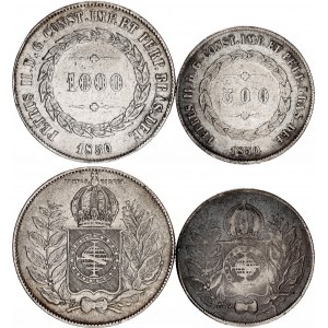Brazil 500 & 1000 Reis 1850