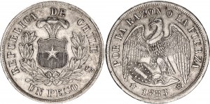 Chile 1 Peso 1883 So