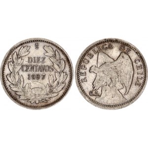 Chile 10 Centavos 1907 So