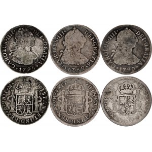 Mexico 3 x 2 Reales 1782 - 1795