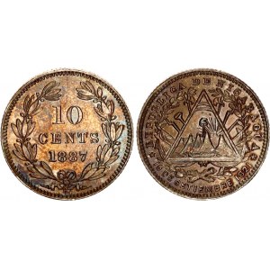 Nicaragua 10 Centavos 1887 H