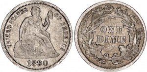 United States 1 Dime 1890