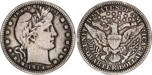 United States 1/4 Dollar 1914 D