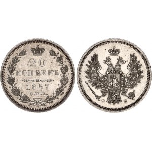 Russia 20 Kopeks 1857 СПБ ФБ