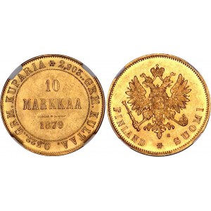 Russia - Finland 10 Markkaa 1879 S NGC MS 65