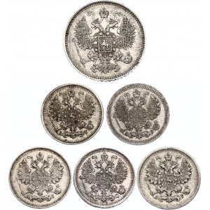 Russia Lot of 6 Coins 1861 - 1913