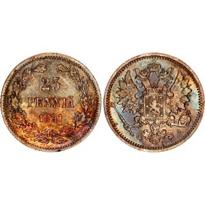 Russia - Finland 25 Pennia 1891 L