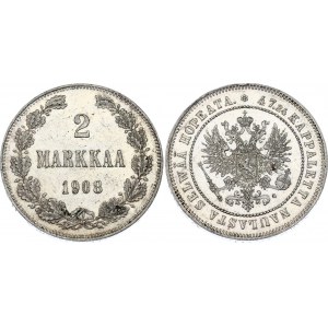 Russia - Finland 2 Markkaa 1908 L